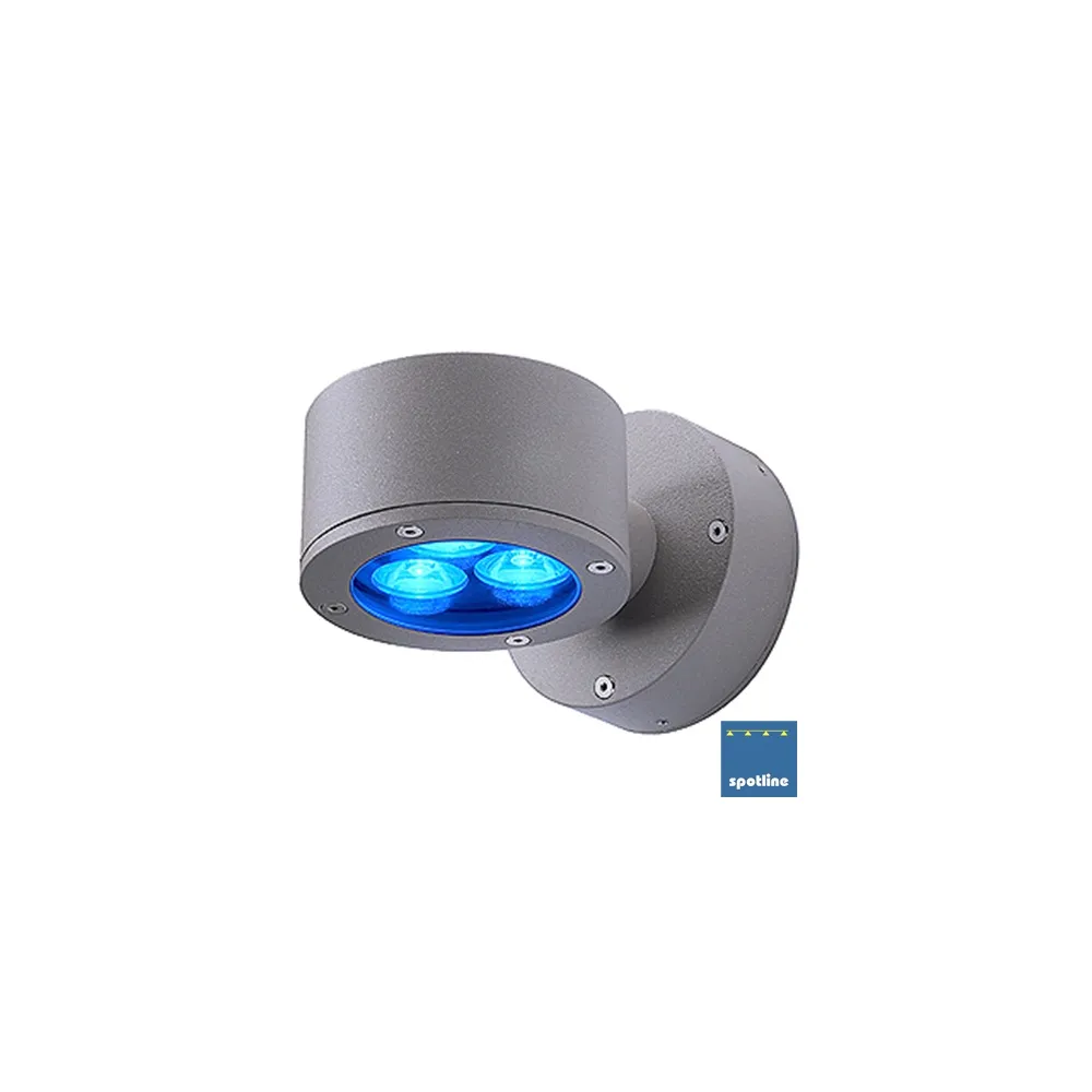 SITRA ANTRACYT OPRAWA ŚCIENNA KINKIET NT 1X GX53/ 9W IP44 ALUMINIUM/ SZKŁO