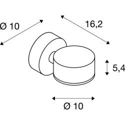 SITRA ANTRACYT OPRAWA ŚCIENNA KINKIET NT 1X GX53/ 9W IP44 ALUMINIUM/ SZKŁO