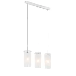 BLEND CHROM/ BIAŁY/ PRZEZROCZYSTY OPRAWA WISZĄCA 3X E27/ 60W IP20 STOP METALI/ SZKŁO