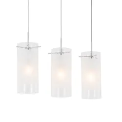 BLEND CHROM/ BIAŁY/ PRZEZROCZYSTY OPRAWA WISZĄCA 3X E27/ 60W IP20 STOP METALI/ SZKŁO