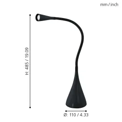 SNAPORA CZARNY OPRAWA BIURKOWA LED 3W WW 3000K 300LM IP20 TWORZYWO/ ALUMINIUM