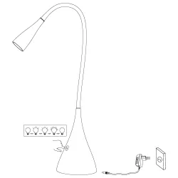 SNAPORA CZARNY OPRAWA BIURKOWA LED 3W WW 3000K 300LM IP20 TWORZYWO/ ALUMINIUM