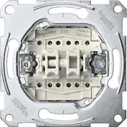 Schneider Electric Merten, mechanizm łącznika podwójnego schodowego, zacisk bezśrubowy, 250V AC 10A, MTN3126-0000