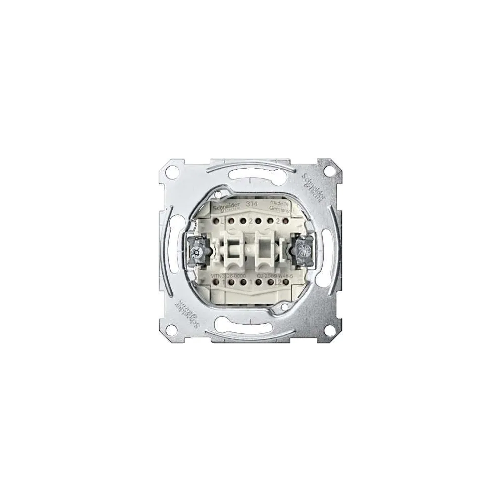 Schneider Electric Merten, mechanizm łącznika podwójnego schodowego, zacisk bezśrubowy, 250V AC 10A, MTN3126-0000