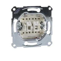 Schneider Electric Merten, mechanizm łącznika podwójnego schodowego, zacisk bezśrubowy, 250V AC 10A, MTN3126-0000