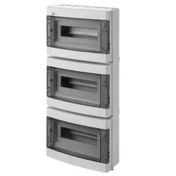 EP-LUX PLUS ROZDZIELNIA PLASTIKOWA NT 36M 3X 12M N+PE IP65 IK08 642X303X118 DRZWI DYMNE SZARY