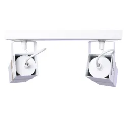VIDAR BIAŁY OPRAWA SUFITOWA SPOT 2X GU10/ 50W IP20 METAL/ DREWNO