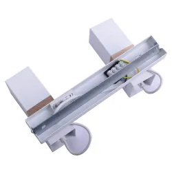VIDAR BIAŁY OPRAWA SUFITOWA SPOT 2X GU10/ 50W IP20 METAL/ DREWNO