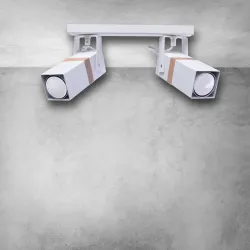 VIDAR BIAŁY OPRAWA SUFITOWA SPOT 2X GU10/ 50W IP20 METAL/ DREWNO
