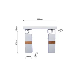 VIDAR BIAŁY OPRAWA SUFITOWA SPOT 2X GU10/ 50W IP20 METAL/ DREWNO