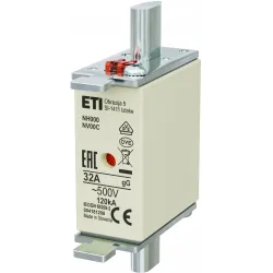 WT-00C NH000 GG K  32A WKŁADKA TOPIKOWA PRZEMYSŁOWA ZWŁOCZNA KOMBI 500V BM WT-NH