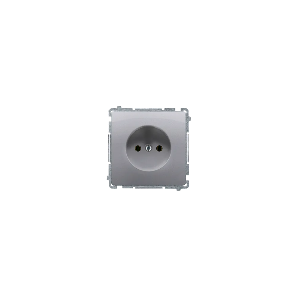 SIMON BASIC MODUŁ INOX GNIAZDO 1X B/U ZACISKI ŚRUBOWE 16A 250V