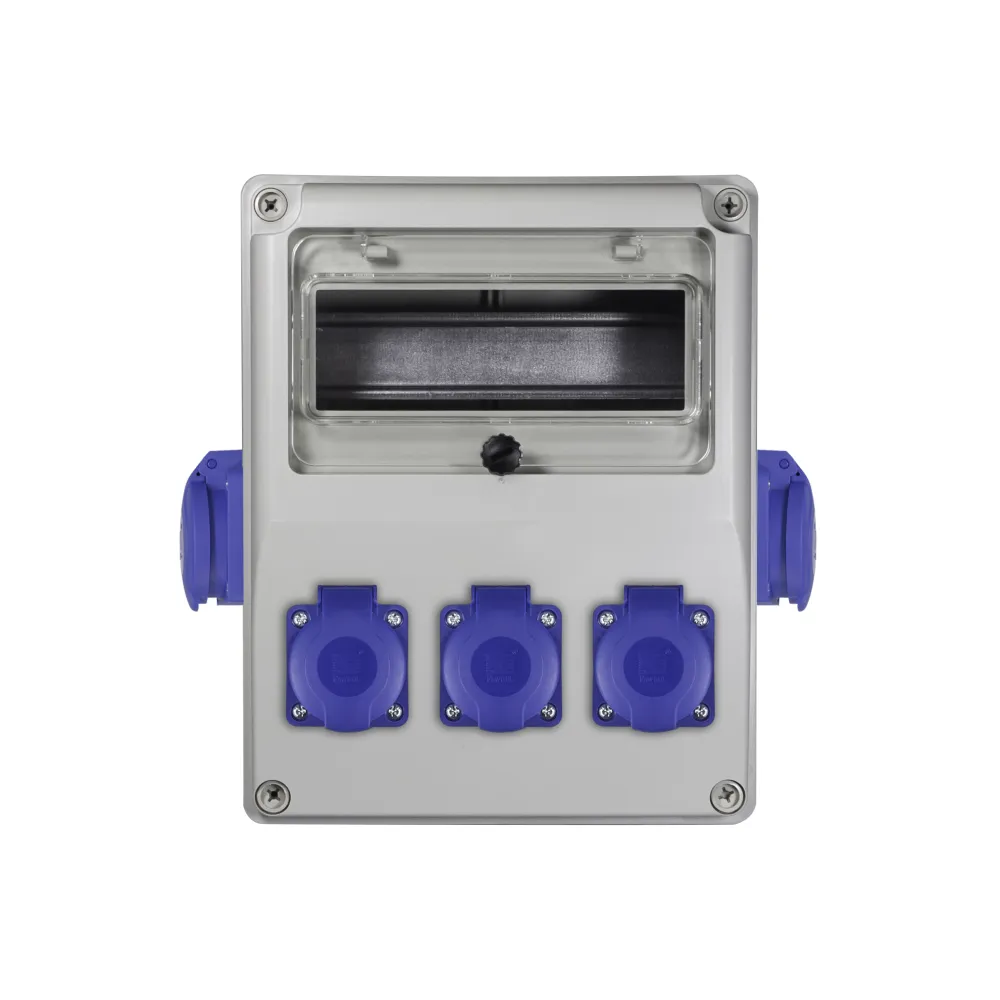R-BOX ROZDZIELNIA BUDOWLANA KOMPAKT 1X 250V 1X 32A/5P WYŁ. L/P Z KŁÓDKĄ IP44