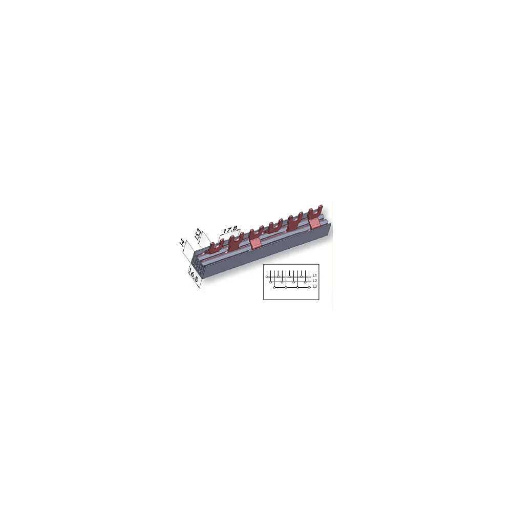 IZ16/3F/12 SZYNA ŁĄCZENIOWA WIDEŁKOWA 100A 3P 12M 16MM2 ETIBOX