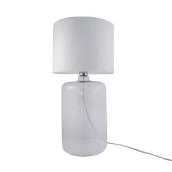 AMARSA BIAŁY/ TRANSPARENTNY OPRAWA STOŁOWA 1X E27/ 40W IP20 METAL/ SZKŁO/ TWORZYWO/ TKANINA