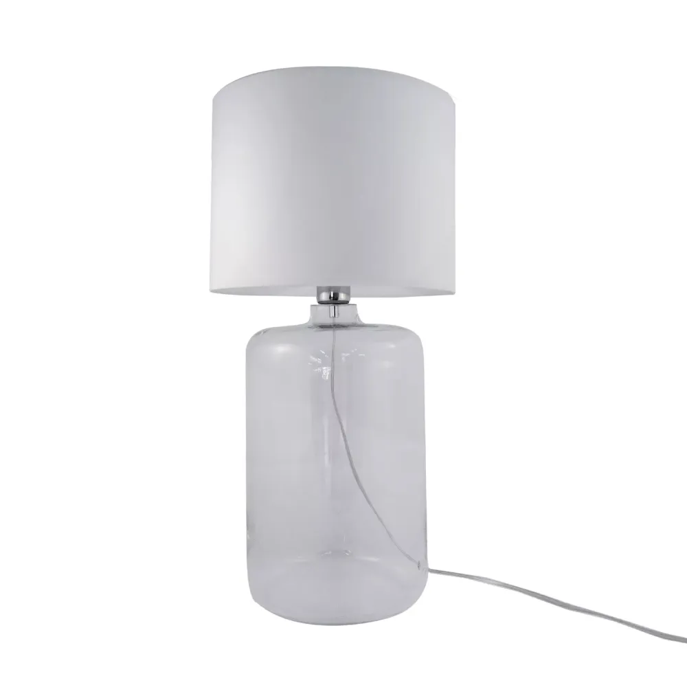 AMARSA BIAŁY/ TRANSPARENTNY OPRAWA STOŁOWA 1X E27/ 40W IP20 METAL/ SZKŁO/ TWORZYWO/ TKANINA