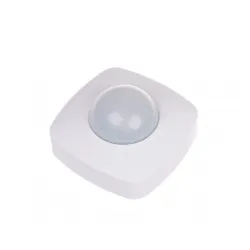 DR-09-IP65 CZUJNIK RUCHU PIR Z FUNKCJĄ OBECNOŚCI IP-65 SUFITOWY 360° 10A 230V BIAŁY