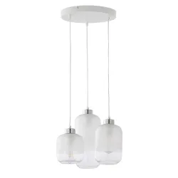 MARCO SILVER  BIAŁY/ CHROM/ TRANSPARENTNY OPRAWA WISZĄCA 3X E27/ 15W IP20 METAL/ SZKŁO