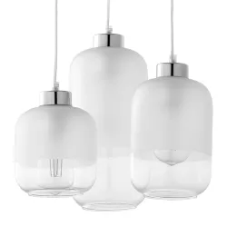 MARCO SILVER  BIAŁY/ CHROM/ TRANSPARENTNY OPRAWA WISZĄCA 3X E27/ 15W IP20 METAL/ SZKŁO