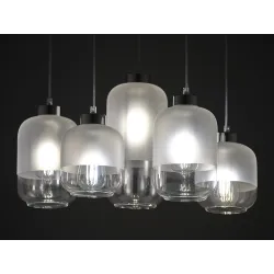 MARCO SILVER  BIAŁY/ CHROM/ TRANSPARENTNY OPRAWA WISZĄCA 3X E27/ 15W IP20 METAL/ SZKŁO