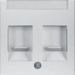 B.KWADRAT/B.7 MODUŁ ALUMINIUM MAT PŁYTKA DO GNIAZD UAE 2X Z ZASUWAMI I POLEM OPISOWYM