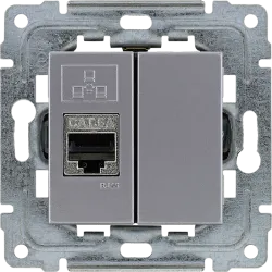 DANTE MODUŁ INOX GNIAZDO KOMPUTEROWE 1X UAE 8 CAT.6 FTP PŁASKIE