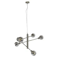 MIGO CHROM OPRAWA  WISZĄCA  6X E14/ 10W IP20 METAL/ SZKŁO