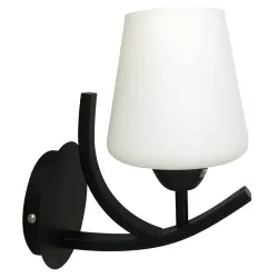 LONDYN CZARNY/ BIAŁY OPRAWA ŚCIENNA KINKIET NT 1X E27/ 60W IP20 METAL/ SZKŁO