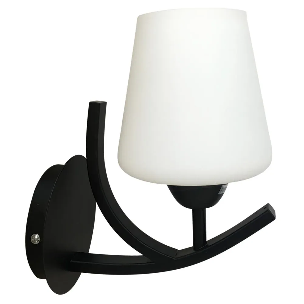 LONDYN CZARNY/ BIAŁY OPRAWA ŚCIENNA KINKIET NT 1X E27/ 60W IP20 METAL/ SZKŁO