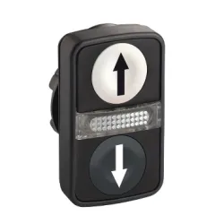 Schneider Electric Harmony XB5 Główka przycisku podwójnego płaski/płaski z samopowrotem LED plastikowa, ZB5AW7A1724
