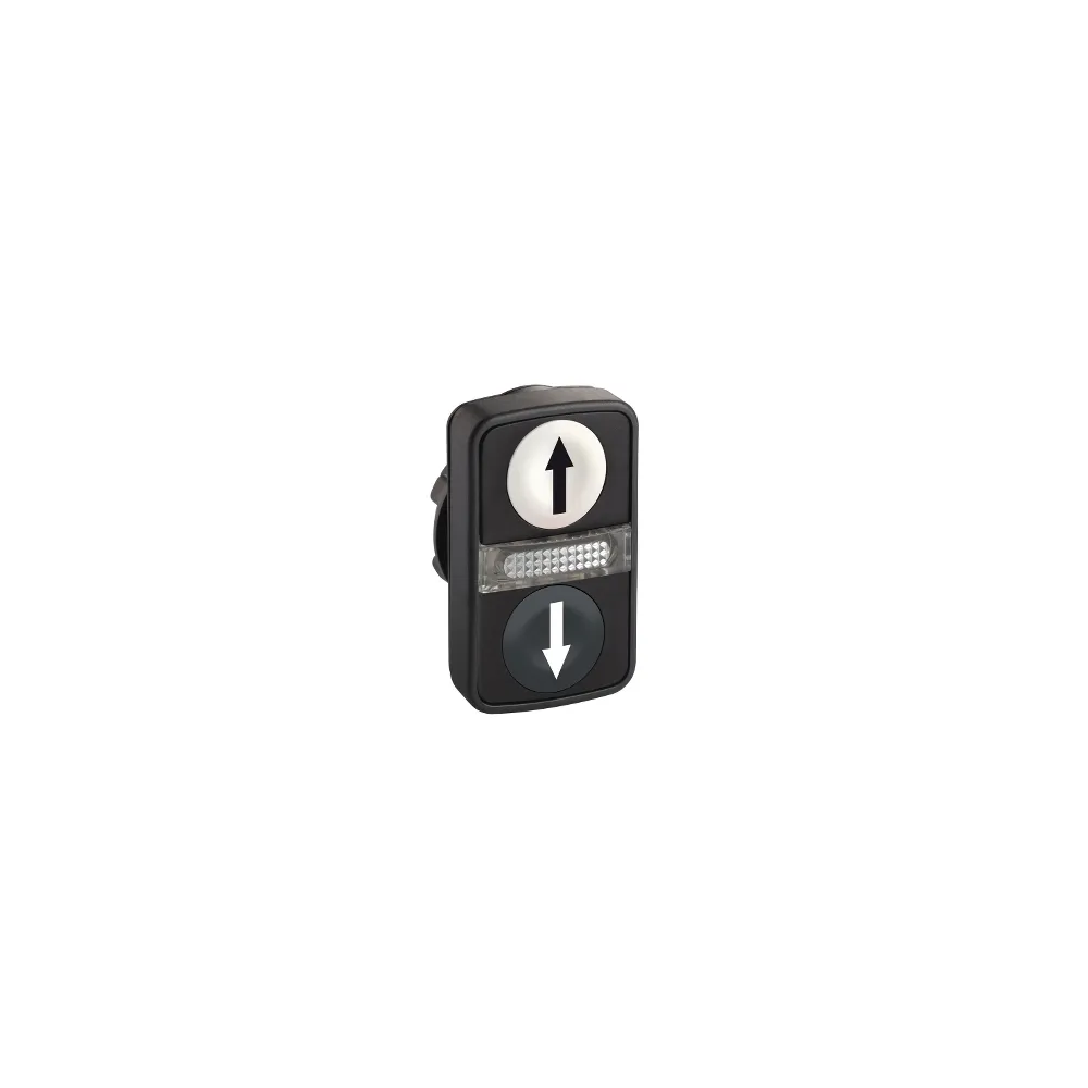 Schneider Electric Harmony XB5 Główka przycisku podwójnego płaski/płaski z samopowrotem LED plastikowa, ZB5AW7A1724