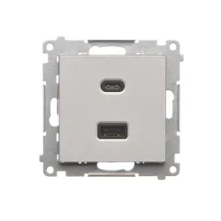 SIMON 55 MODUŁ ALUMINIUM MAT ŁADOWARKA USB TYP A+C