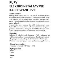 RKLS 23/18-25 SZARY RURA KARBOWANA PESZEL PVC FI23/18 320N/5CM