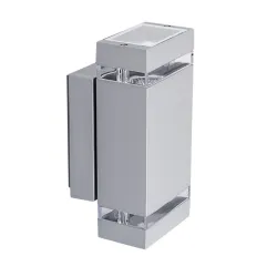 ZEW EL-235J-GR SZARY OPRAWA ŚCIENNA KINKIET ELEWACYJNY 2X GU10/ 35W IP44 ALUMINIUM/ SZKŁO HARTOWANE