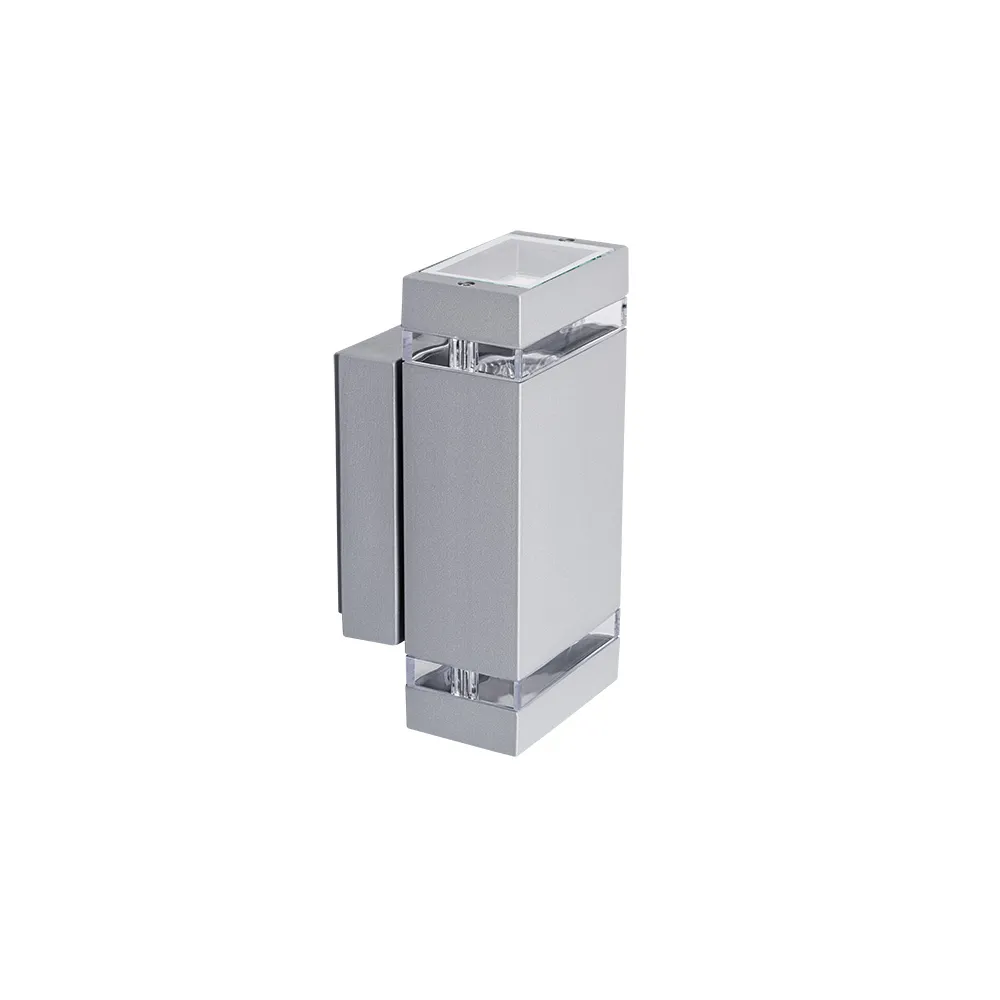 ZEW EL-235J-GR SZARY OPRAWA ŚCIENNA KINKIET ELEWACYJNY 2X GU10/ 35W IP44 ALUMINIUM/ SZKŁO HARTOWANE