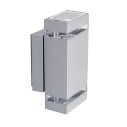 ZEW EL-235J-GR SZARY OPRAWA ŚCIENNA KINKIET ELEWACYJNY 2X GU10/ 35W IP44 ALUMINIUM/ SZKŁO HARTOWANE
