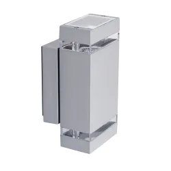 ZEW EL-235J-GR SZARY OPRAWA ŚCIENNA KINKIET ELEWACYJNY 2X GU10/ 35W IP44 ALUMINIUM/ SZKŁO HARTOWANE