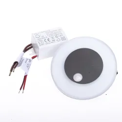OTI BIAŁY/ SREBRNY OPRAWA SCHODOWA PT LED 0.6W WW 3000K 13LM 12V CZUJNIK RUCHU IP20 TWORZYWO/ ALU