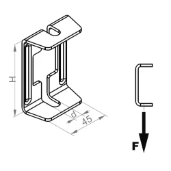 US 9 UCHWYT SUFITOWY 2.0 MM