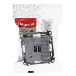 VALENA LIFE MODUŁ BIAŁY ŁADOWARKA Z GNIAZDEM 2X USB 5V 1500MA 230V