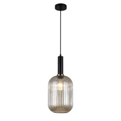 ANTIOLA CZARNY/ BURSZTYNOWY OPRAWA WISZĄCA 1X E27/ 40W IP20 STAL/ SZKŁO