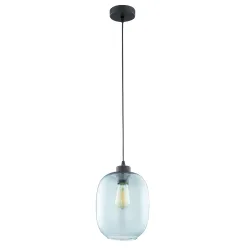 ELIO CZARNY/ NIEBIESKI OPRAWA WISZĄCA 1X E27/ 15W IP20 METAL/ SZKŁO