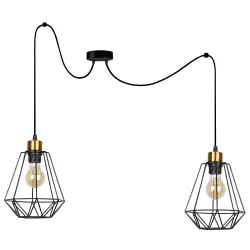 PRIMO CZARNY/ PATYNA OPRAWA WISZĄCA PAJĄK 2X E27/ 60W IP20 METAL