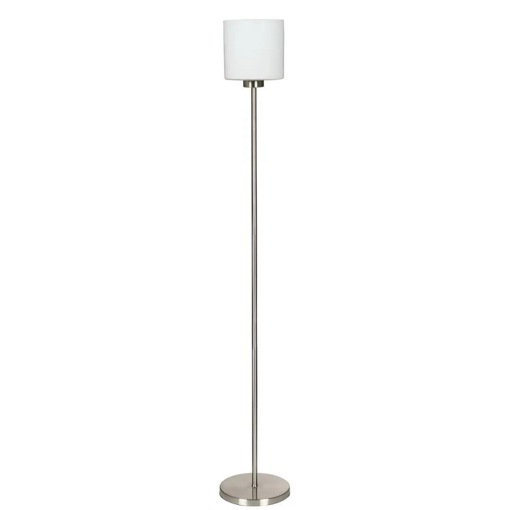 VISOLA SREBRNY/ BIAŁY OPRAWA PODŁOGOWA 1X E27/ 60W IP20 METAL/ SZKŁO