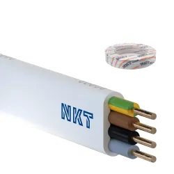 YDYP 4X 1.5 ŻO BIAŁY PRZEWÓD INSTALACYJNY PŁASKI DRUT 450/750V KL.1