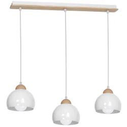 DAMA BIAŁY OPRAWA WISZĄCA 3X E27/ 60W IP20 METAL/ DREWNO