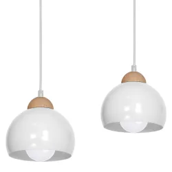 DAMA BIAŁY OPRAWA WISZĄCA 3X E27/ 60W IP20 METAL/ DREWNO