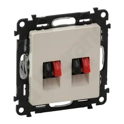 VALENA LIFE MODUŁ KREM GNIAZDO GŁOŚNIKOWE HI-FI 2X ZACISKI ŚRUBOWE 4MM2