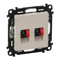 VALENA LIFE MODUŁ KREM GNIAZDO GŁOŚNIKOWE HI-FI 2X ZACISKI ŚRUBOWE 4MM2