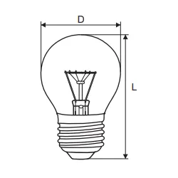 P45 ŻARÓWKA WSTRZĄSOODPORNA KULKA 40W E27 230V PRZEZROCZYSTA WW 2700K 290LM SOLEO WST-2636